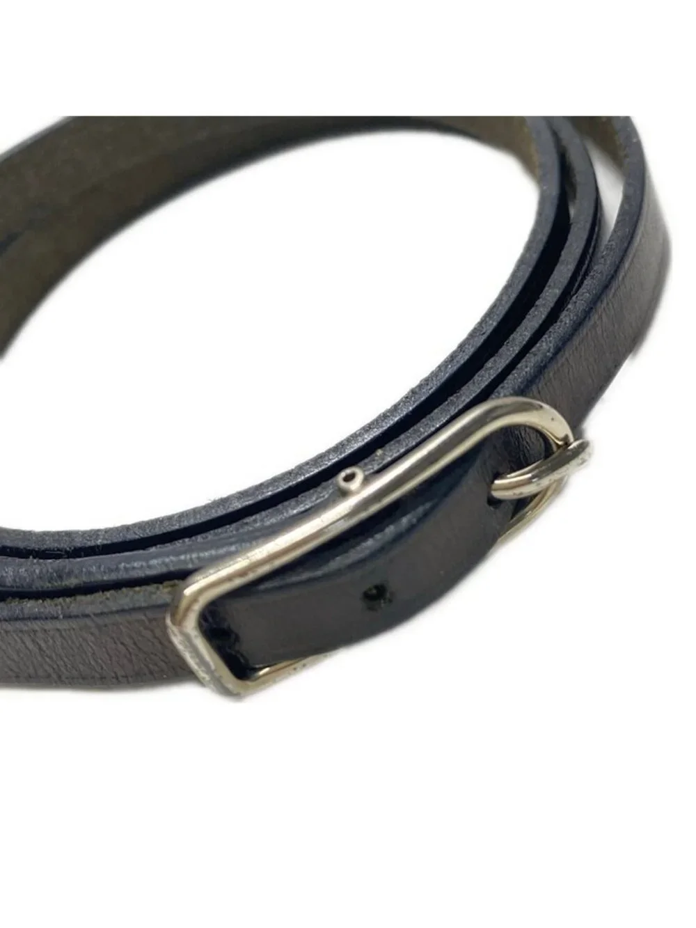 Hermes Bracelet Hapi 1 Leather Black Silver